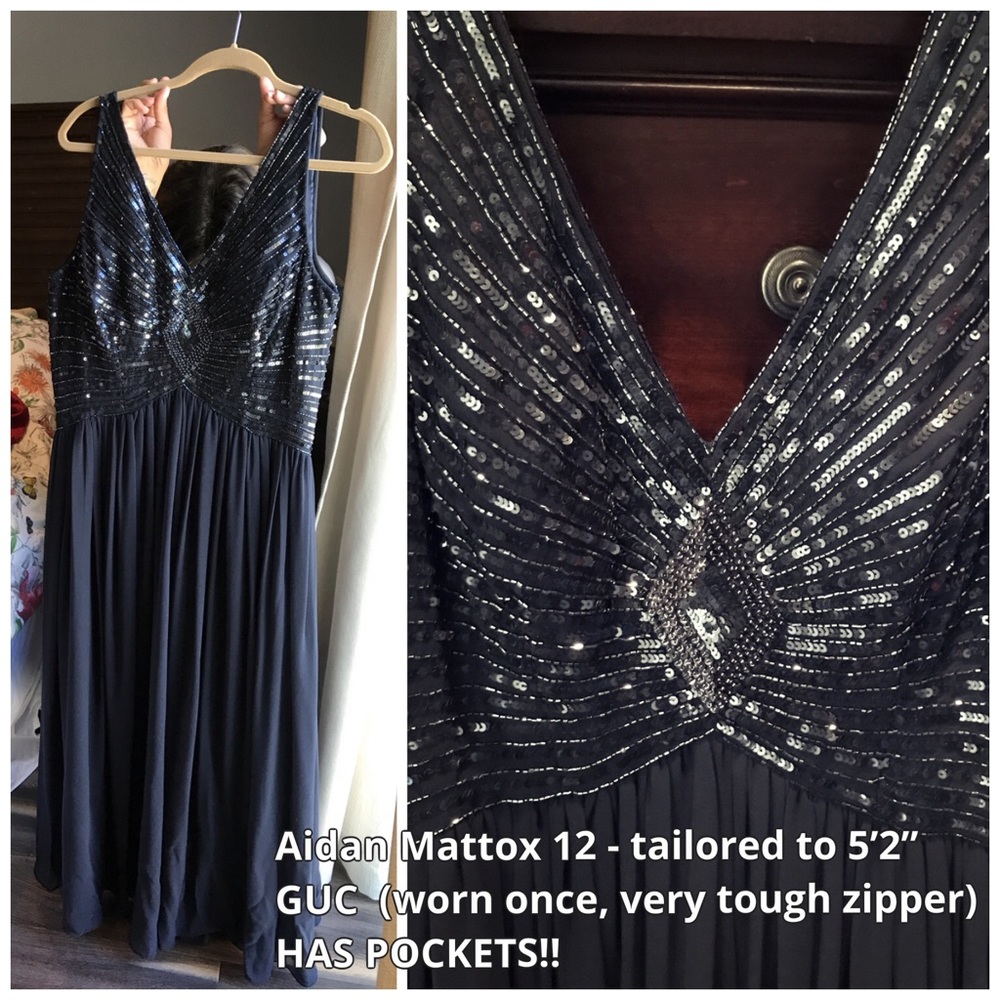 Aidan Mattox stunning beaded gown - Navy/Twilight